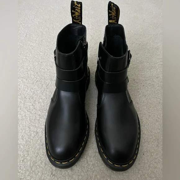 Dr Martens Jaimes Leather Buckle Chelsea Black Combat Boots Size 8Men 9Women - Picture 9 of 9